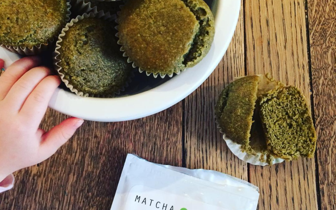 Gluten-Free Vanilla Lemon Matcha Muffins
